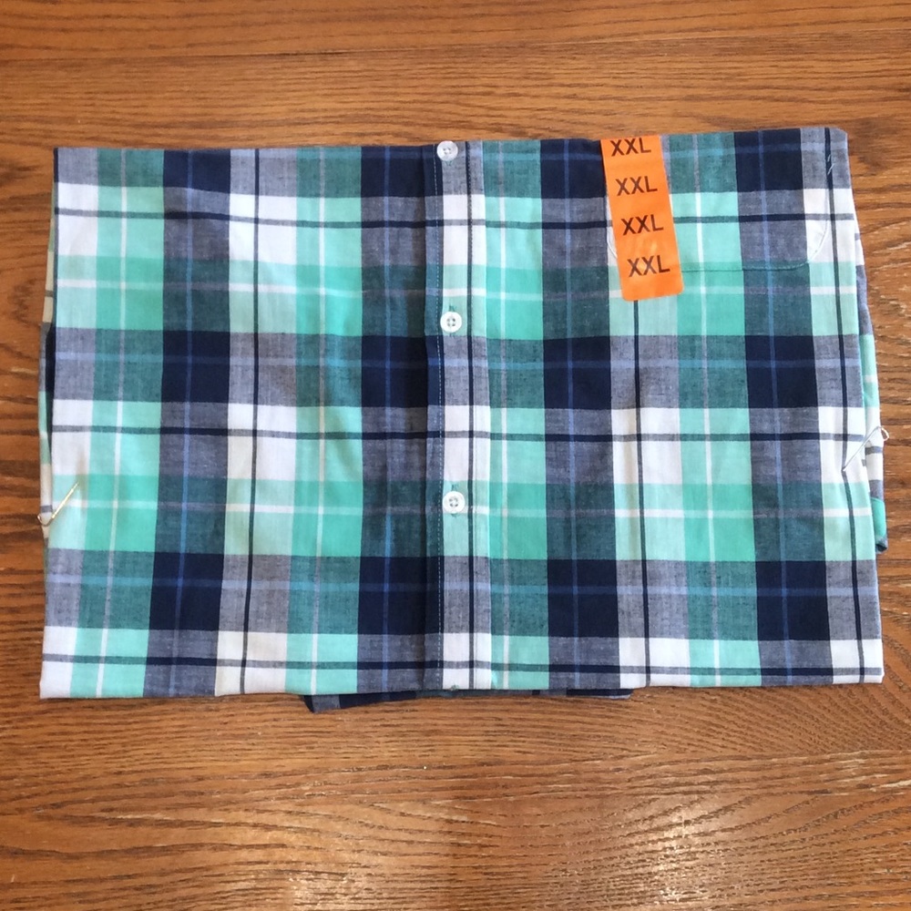 Men’s Lee Short Sleeve Shirt Green/Blue NWT - Picture 2 of 6